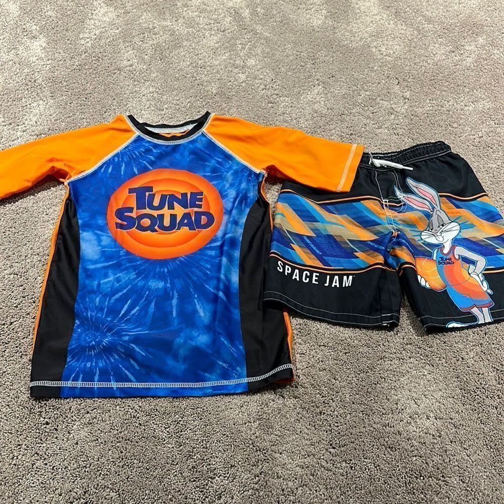 SPACE JAM!! Swim set! Great condition! Size medium top and small bottoms!